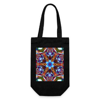 Bunter kaleidoskopische Mandala - Geschenkbeutel für Flaschen - Schwarz - Vorne