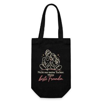 Mama Tochter Beste Freundin Spruch Mutterliebe - Geschenkbeutel für Flaschen - Schwarz - Vorne