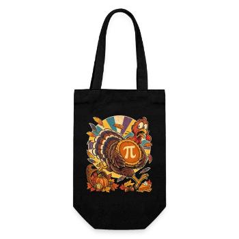 Thanksgiving-Truthahn mit Kürbis-Pi für Mathefans - Geschenkbeutel für Flaschen - Schwarz - Vorne