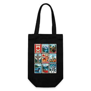 Kanada Briefmarken - Geschenkbeutel für Flaschen - Schwarz - Vorne