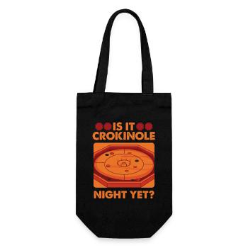 Crokinole Night Yet? Brettspiel Abend Crokinole - Geschenkbeutel für Flaschen - Schwarz - Vorne