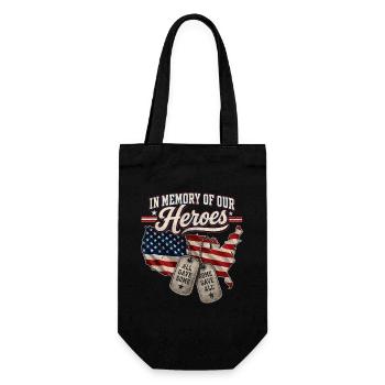 In Erinnerung unserer Helden – Veteranenflagge - Geschenkbeutel für Flaschen - Schwarz - Vorne