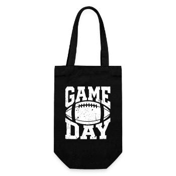 Spieltag – Fußballfan Football Mom Tailgate - Geschenkbeutel für Flaschen - Schwarz - Vorne