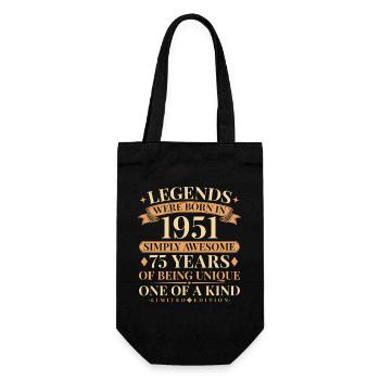 Jahrgang 1951 Simply Awesome 75th Birthday - Geschenkbeutel für Flaschen - Schwarz - Vorne