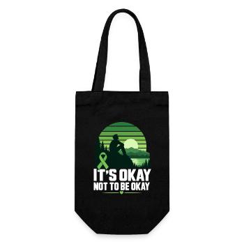 IT'S OKAY NOT TO BE OKAY – Mentale Gesundheit Bewu - Geschenkbeutel für Flaschen - Schwarz - Vorne