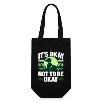 Mentale Gesundheit IT'S OKAY NOT TO BE OKAY  - Geschenkbeutel für Flaschen - Schwarz - Vorne