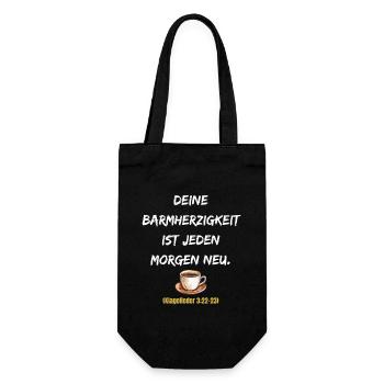 Jeden Morgen Neue Barmherzigkeit - Geschenkbeutel für Flaschen - Schwarz - Vorne