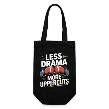 Less Drama More Uppercuts Gloves Boxing Gloves - Geschenkbeutel für Flaschen - Schwarz - Vorne