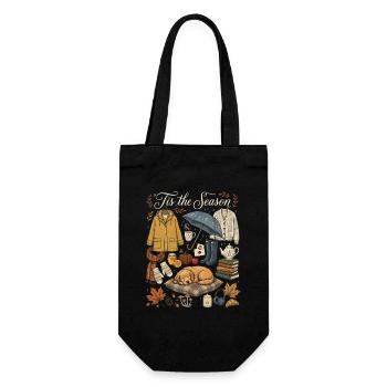 Herbstzauber Kuscheloutfit - Geschenkbeutel für Flaschen - Schwarz - Vorne