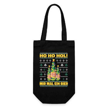 Ho Ho Hol – Weihnachtsbaum aus Bierflaschen - Geschenkbeutel für Flaschen - Schwarz - Vorne