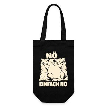 Nö, einfach nö – Schlafendes Capybara - Geschenkbeutel für Flaschen - Schwarz - Vorne