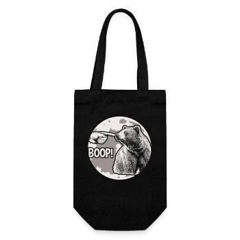 Funny Bear Boop The Snoot Animal Humor - Geschenkbeutel für Flaschen - Schwarz - Vorne