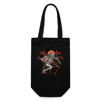 Halloween Skeleton Pumpkin Spooky American Footbal - Geschenkbeutel für Flaschen - Schwarz - Vorne