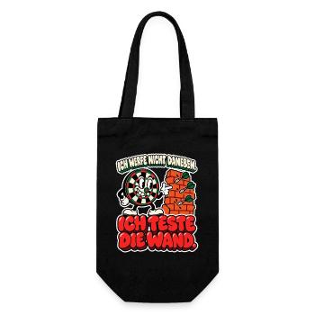 Ich werfe nicht daneben - Ich teste die Wand Darts - Geschenkbeutel für Flaschen - Schwarz - Vorne