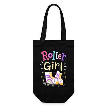 Roller Skating Girl - Geschenkbeutel für Flaschen - Schwarz - Vorne