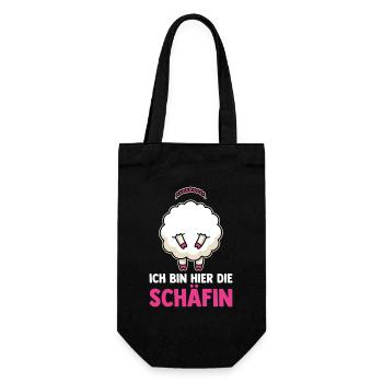 Ich Bin Hier die Schaefin - Geschenkbeutel für Flaschen - Schwarz - Vorne