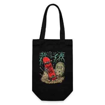 Skate or Die Blitz Grabstein Grafik - Geschenkbeutel für Flaschen - Schwarz - Vorne