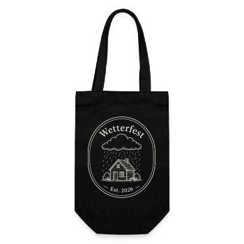 Wetterfest Hausregen Logo - Geschenkbeutel für Flaschen - Schwarz - Vorne