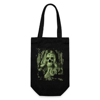 Skull girl green - Gift Bag for Bottles - black - Front