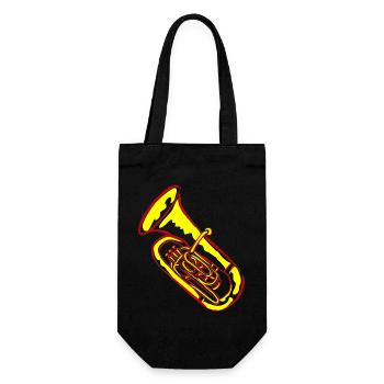 Tuba music in neon colors - Gift Bag for Bottles - black - Front