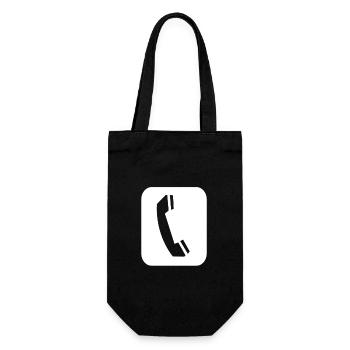 Phone Handset Symbol - Gift Bag for Bottles - black - Front