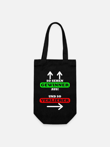 So sehen Gewinner aus Spruch Shirt Design Geschenk - Geschenkbeutel für Flaschen - Schwarz