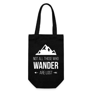 Not All Those Who Wander Are Lost - Geschenkbeutel für Flaschen - Schwarz - Vorne