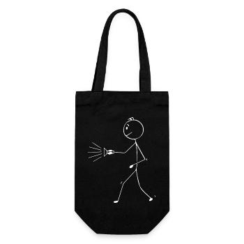 Stick figure avec lampe de poche - Sac à bouteille - noir - Devant