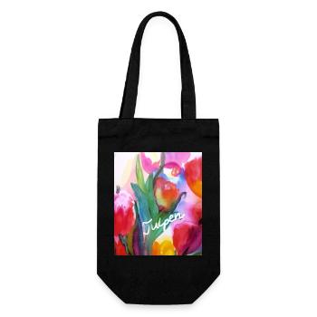 EG fleurs I tulipes I aquarelle I Gerecke I fleurs - Sac à bouteille - noir - Devant