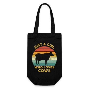 Just A Girl Who Loves Cows Vintage - Sac à bouteille - noir - Devant