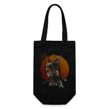 Samurai-Krieger, aufgehende Sonne, Katana-Kunst - Geschenkbeutel für Flaschen - Schwarz - Vorne
