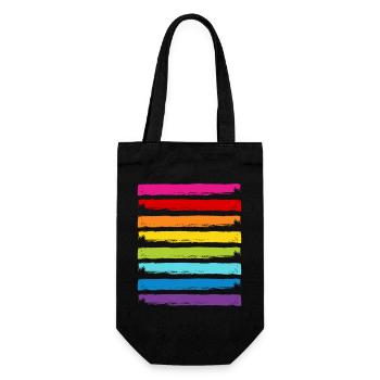 Rainbow Colors Stripes LGBT LGBTQ Gay Pride - Sac à bouteille - noir - Devant