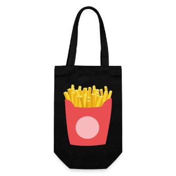 French fries motif - Gift Bag for Bottles - black - Front
