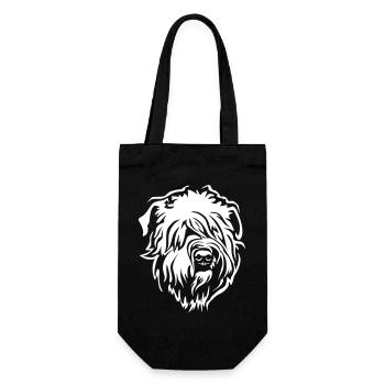 Wheaten Terrier Kopf "Black Edition" - Geschenkbeutel für Flaschen - Schwarz - Vorne