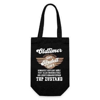 Oldtimer 1972 53. Geburtstag Geschenk Baujahr - Geschenkbeutel für Flaschen - Schwarz - Vorne