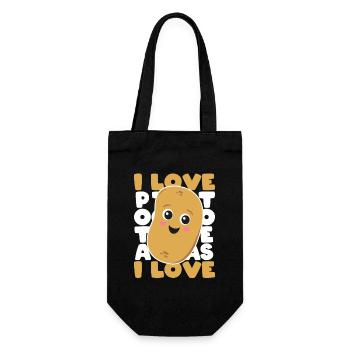J’adore les pommes de terre Pommes de terre Pommes de terre Cadeau - Sac à bouteille - noir - Devant