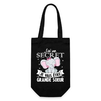 J'ai un secret je vais être grande soeur - Sac à bouteille - noir - Devant
