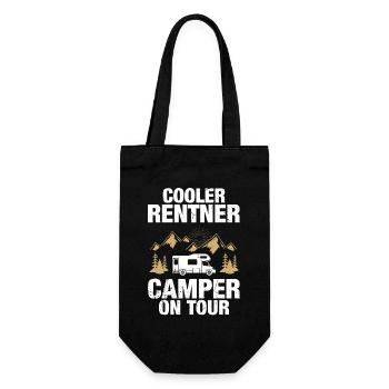 Cooler Rentner Wohnmobil Rente Camper Opa Geschenk - Geschenkbeutel für Flaschen - Schwarz - Vorne
