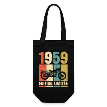 1959 Anniversaire Motard Vintage Cadeau Moto - Sac à bouteille - noir - Devant