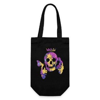 Crâne avec papillon - Sac à bouteille - noir - Devant
