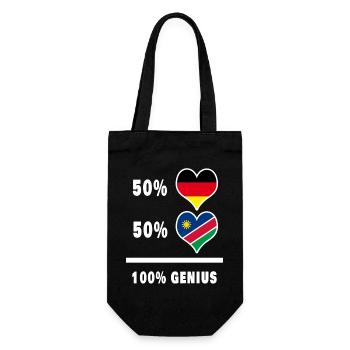 Deutschland und Namibia 100% Genial / Geschenk - Geschenkbeutel für Flaschen - Schwarz - Vorne