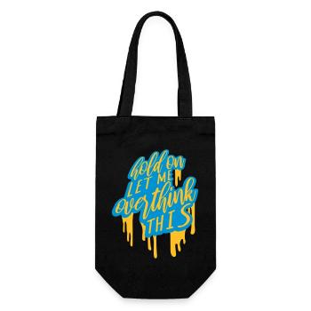 Let me overthink this - Gift Bag for Bottles - black - Front