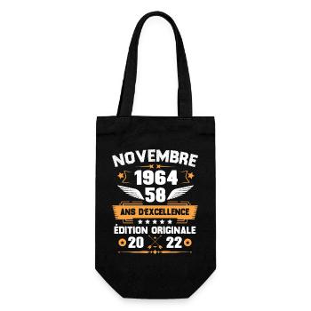 Novembre 1964 Idée Cadeau D'anniversaire 58 Ans - Sac à bouteille - noir - Devant