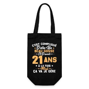 Cadeau d'anniversaire Beau gosse et d'avoir 21 ans - Sac à bouteille - noir - Devant