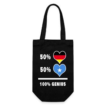 Deutschland und Somalia 100% Genial / Geschenk - Geschenkbeutel für Flaschen - Schwarz - Vorne
