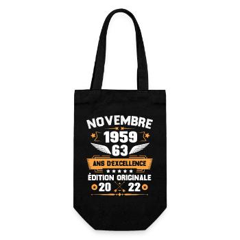 Novembre 1959 Idée Cadeau D'anniversaire 63 Ans - Sac à bouteille - noir - Devant