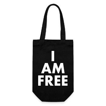 I am free - Geschenkbeutel für Flaschen - Schwarz - Vorne