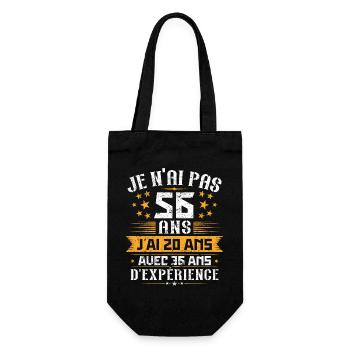 Je n'ai pas 56 ans, Cadeau d'anniversaire 56 ans - Sac à bouteille - noir - Devant