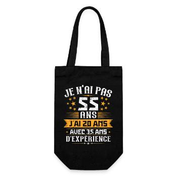 Je n'ai pas 75 ans, Cadeau d'anniversaire 75 ans - Sac à bouteille - noir - Devant