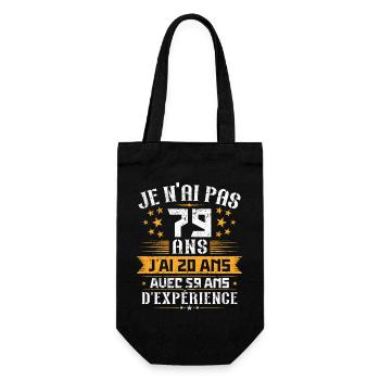 Je n'ai pas 79 ans, Cadeau d'anniversaire 79 ans - Sac à bouteille - noir - Devant